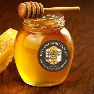 Etiquetas de Tarro de Miel Abeja Mielera Panal Pro