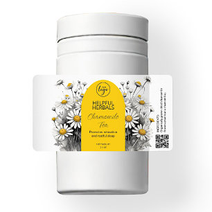 Etiquetas de té Chamomile editables