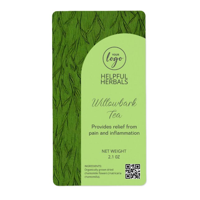 Etiquetas de té Willowbark (Frente)