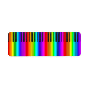 Etiquetas de teclado de piano arco iris