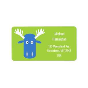Etiquetas de texto de Moose Head Pop Art personali