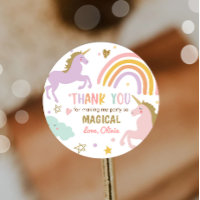 Etiquetas de unicornio para el favor Pastel Magica
