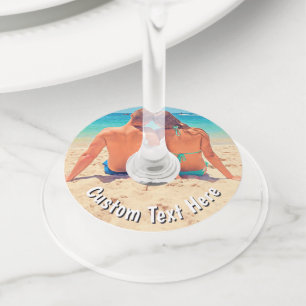 Etiquetas de vaso de vino con texto personalizado