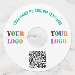 Etiquetas de Vasos de Vino con Código QR y Logotip