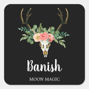 Etiquetas de velas de la intención de la calavera 