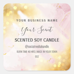 Etiquetas De Velas De La Soja Rosa Y Oro Asombrosa