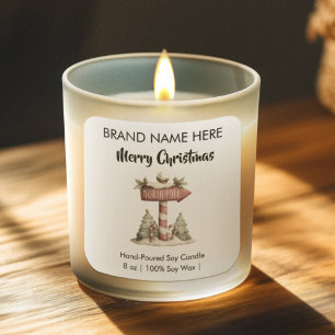 Etiquetas de velas de Navidad Polo Norte