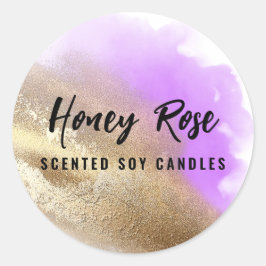 Etiquetas De Velas De Oro Y Púrpura