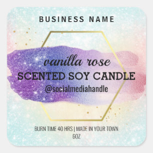 Etiquetas de velas de soja con aroma de hexagrama 