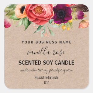Etiquetas de velas de soja con temas de país bonit