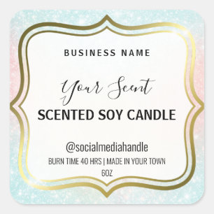 Etiquetas de velas de soja perfumadas de color pas