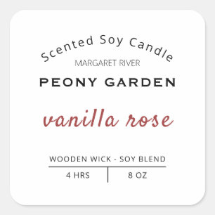 Etiquetas de velas de soja profesional blancas