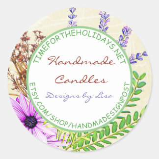 Etiquetas de velas hechas a mano
