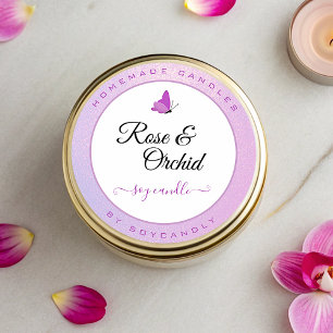 Etiquetas de velas Ombre Rosa Purpurina Cubo Marip