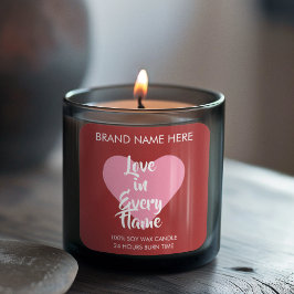 Etiquetas de velas rojas personalizadas para el Dí