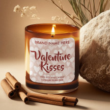Etiquetas de Velas Rosadas Personalizadas Besos de
