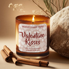 Etiquetas de Velas Rosadas Personalizadas Besos de