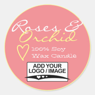 Etiquetas de velas simples de color rosa brillante
