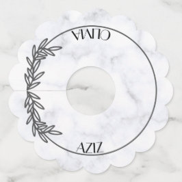 Etiquetas de vidrio de vino de mármol - Elegante y