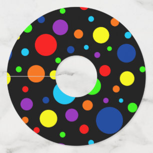 Etiquetas de vidrio de vino de papel Black Rainbow