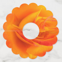 Etiquetas de vidrio de vino de papel Rosa de naran