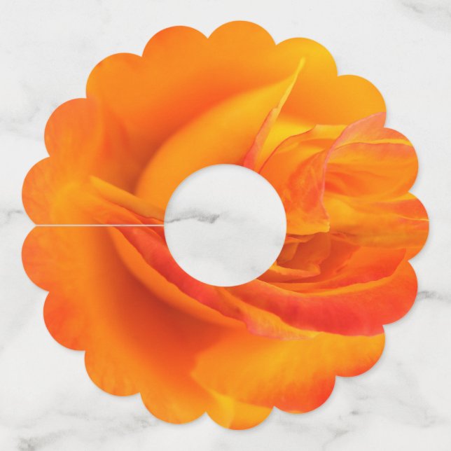 Etiquetas de vidrio de vino de papel Rosa de naran (Anverso)