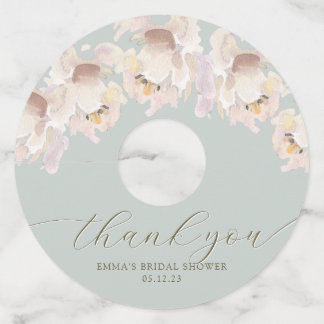 Etiquetas de vidrio floral de color de agua crema