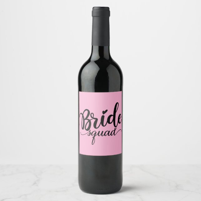 Etiquetas de vino Bride Squad (Anverso)