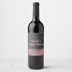 Etiquetas de vino chic de glamour moderno rosa y g
