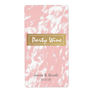 Etiquetas de vino chic rosa melocotón y dorado fal