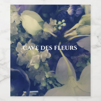 etiquetas de vino con flores oscuras personalizada