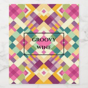 etiquetas de vino con patrón retro personalizado