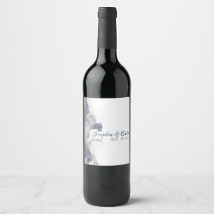 Etiquetas de vino de boda con tinta de medianoche 