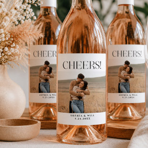 Etiquetas de Vino de Boda Minimalistas con Toque M