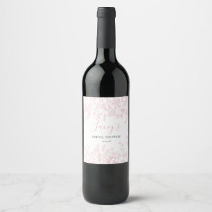 Etiquetas de vino de Chinoiserie rosa