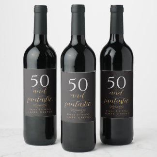 Etiquetas de vino de cumpleaños 50 personalizadas