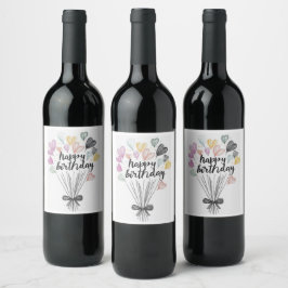 Etiquetas de vino de Feliz Cumpleaños