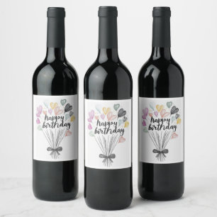 Etiquetas de vino de Feliz Cumpleaños