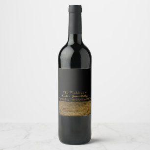 Etiquetas de vino de fiesta con brillo Chic Negro 