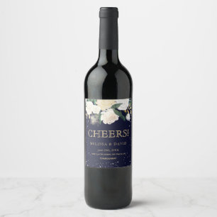 Etiquetas de vino de invierno románticas