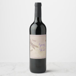 Etiquetas de vino de libélulas Purple & Gold Drago