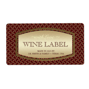 Etiquetas de vino de patrón de honeycomb de chocol