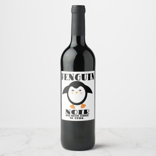 Etiquetas de vino de Penguin Noir (Anverso)