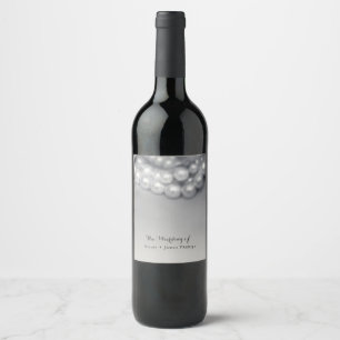 Etiquetas de vino de perlas negras y blancas vinta