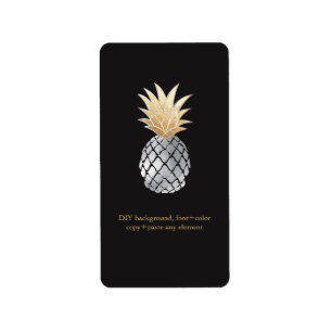 Etiquetas de vino de Piña Faux Foil de PixDezines 