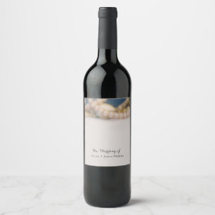 Etiquetas de vino de playa Perlas elegantes y conc