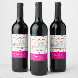 Etiquetas de Vino de Vacaciones Alegres y Brillant