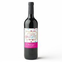 Etiquetas de Vino de Vacaciones Alegres y Brillant