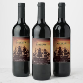 Etiquetas de vino del Personalizado de barcos pira