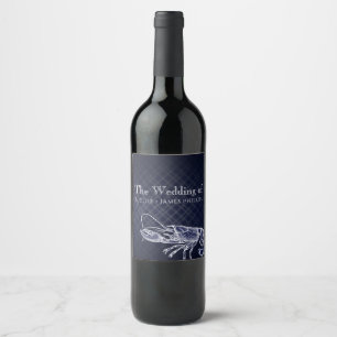 Etiquetas de vino elegantes de color azul marino l